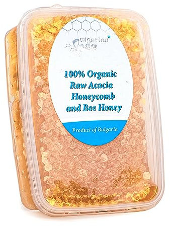 Panal de Acacia Cruda Orgánico, Natural, Pura, Fresca, Directamente de la Colmena, Elaborada a Mano, Producto Absolutamente Real. (600)