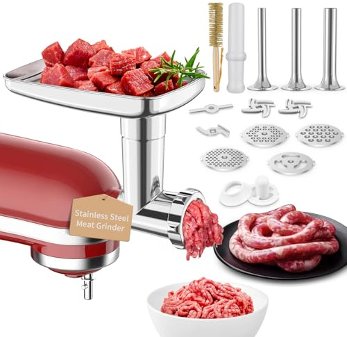 Köttkvarn i rostfritt stål för mixers, köttkvarn, korvfyllare, perfekt kvarnfäste, diskmaskinssäker