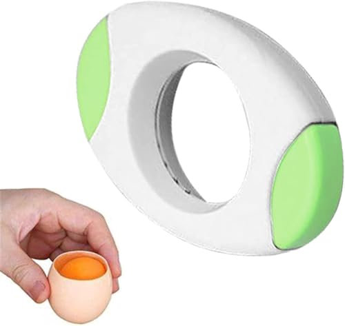 Green Egg Shell Opener, Egg Cracker Separator for Raw, Creative Eggshell Topper Cutter, Egg Cutter for Hard Boiled Eggs, Egg Topper Kitchen Tool, Kitchen Gadget Shell Breaker
