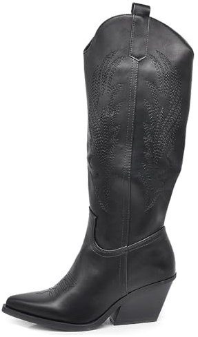 IF Fashion Zapatos Botas Botas Tobillo Camperos Texanos Primavera Verano Punta de Mujer LW319, 80 12 Black, 39 EU