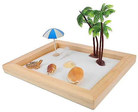 Warmhm 1Satz Ozeanlandschaft Sandbox Für Schreibtisch Kreatives Sandtray Mit Stranddeko Für Garten Und Büro Ocean Scene Sandlandschaft