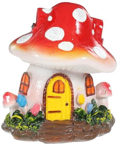 Hohopeti Decorazione Acquario Resina Casa Funghetto Sicura per Pesci Paesaggio Marino Animato per Vasca Ornamento Cartoon per Acquari Facile da Pulire e Duratura