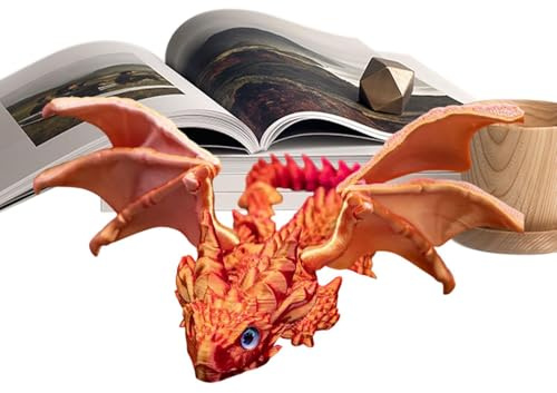 Toy Dragon, Kids Dragon Toys 3D -tryckta flexibla flygande drakefigurer | skrivbordsskärmdekor, kreativt för bokhylla skrivbord eller skåp