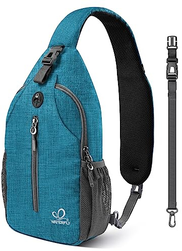 WATERFLY Small Hiking Sling Bag: Crossbody Sling Backpack Chest Bag Daypack for Men Women with Skin-Friendly Shoulder Strap