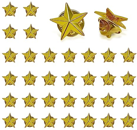 VIKSAUN 30 Pièces Badge étoile femmes chemise broche boutons Broche étoile en métal pour la décoration de vêtement Bouton de Prévention d'Exposition Accidentelle Vêtements Cardigan (30 pcs)