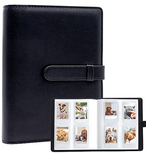 128 fickor mini fotoalbum för Fujifilm Instax minikamera, polaroid tryckknapp, Z2300, SocialMatic Instant Camera & Zip Instant Printer (svart)