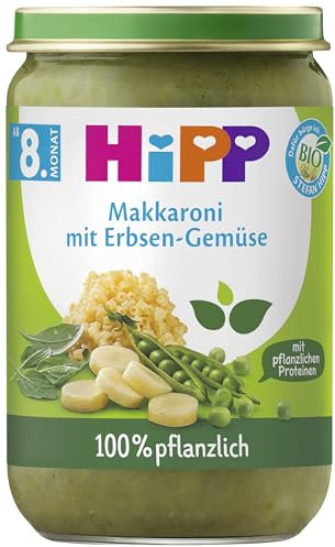 HiPP Bio Makkaroni mit Erbsen-Gemüse, 220g, 6er Pack (6x220g)