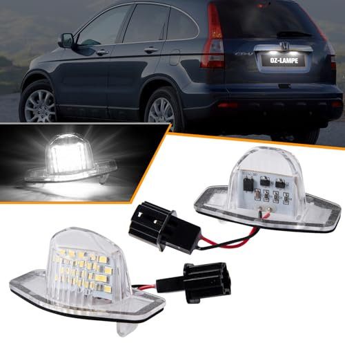 OZ-LAMPE Number Plate Light for Honda CR-V FIT Odyssey Elenment Crosstour Insight Civic Coupe HR-V, LED Rear License Plate Lamps, Canbus Error Free, 2pcs