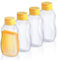Modixun Lot de 4 bouteilles de miel transparentes de 285 ml, conteneurs à miel rechargeables, bocaux à presser pour stocker et distribuer, couvercles à rabat étanches, passent au lave-vaisselle