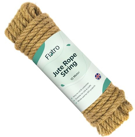 10 m juterep för hantverk | 10 mm tjockt naturligt hamparep för konst och hantverk, presentförpackning och dekoration | Trädgårdsjutesnöre för katt klösstolpe | Hampahantverk snöre