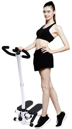 MEELRYD Mini stepper para el hogar, stepper swing up down, swing stepper con Power Ropes, dispositivo cardiovascular de cuerpo entero, fitness stepper con manillar, capacidad de carga de 150 kg