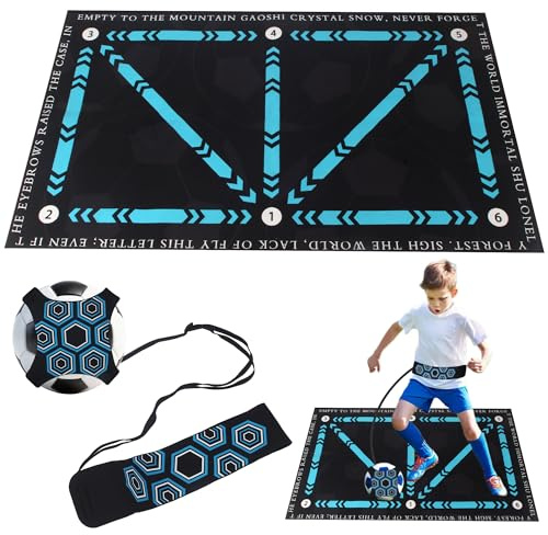 Tapis d'entraînement Football Antidérapant 90x60 cm, Tapis Football avec Kick Trainer, Tapis de Foot Entrainement pour Dribble et Ballon Contrôle, Antidérapant Tapis Entrainement Foot Amateurs