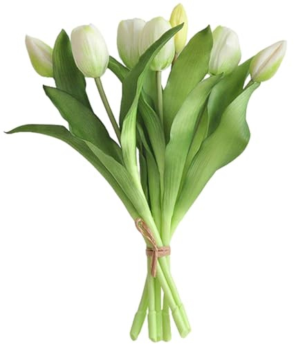 EnixwH 7 Piezas Flores Artificiales Decoracion Tulipanes Flores Secas Ramo
