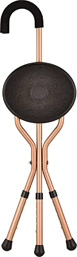 Canne siège trépied pliable, hauteur ajustable, canne et siège combinés pour plus de soutien et de confort, léger, se plie facilement, aide à la mobilité pour personnes âgées ou handicapées