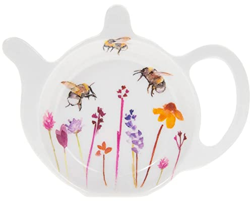 Soporte para bolsitas de té usadas, diseño de abejas, diseñado por Jennifer Rose Gallery, colección Busy Bees