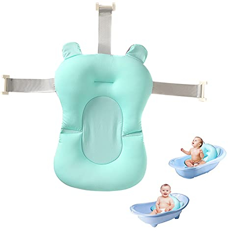 Liamostee - Bañera para bebés y niños pequeños, cojín hinchable antideslizante, suave asiento flotante