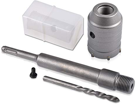 KATUR 65mm SDS Plus Agujero de vástago Cortador de sierra Broca de pared de piedra de cemento y hormigón para ladrillo Piedra de cemento y hormigón (diámetro de 65 mm)