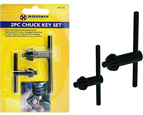 Marksman 2 x Chuck Key Set Drill Machine Accessories Lathes Pillars Professional Power Hand Tools Home Garage DIY Construction Office UK Free P&P