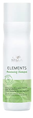 Wella Professionals Elements Renewing Champú sin sulfatos y siliconas – Cuidado del cabello calmante para el cuero cabelludo sensible y con picazón – con aloe vera y vitmain E – 250 ml