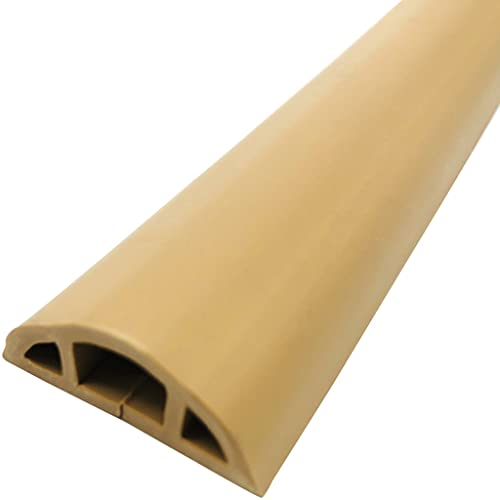 DXIUMZHP Cache-câble De Plancher Demi-cercle À Usage Domestique Passe Câble Sol Souple, Matériau Souple En PVC Coupe Facile Floor Cable Cover Cords, Anti-pas Et Anti-stress (Light Brown , 3m)