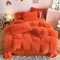 SHUOJIA Plüsch Bettwäsche Set Warme Winter Langhaar Flauschig Flanell Bettbezug Mit,Bettbezug Mit Reißverschluss Und Kissenbezug (Orange,Double(Set of 3))