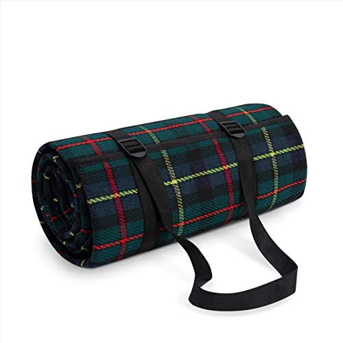 Paco Home Picknickdecke Campingdecke XXL Strand Picknickdecke Wasserdicht Mit Tragegriff Leicht Kompakt Tragbar Isoliert, Farbe:Dunkel-Grün 1, Größe:150x200cm