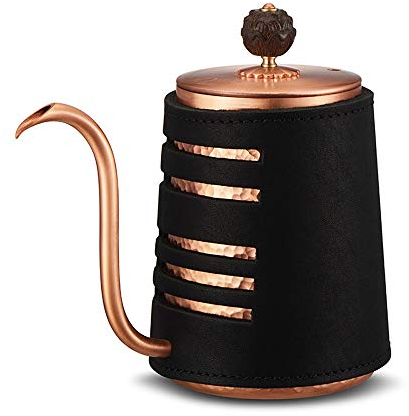 OQHAIR Kaffeekessel für den Haushalt, handgebrühte Kaffeekanne mit Griff, roter Kupfertopf ohne Griff, handgefertigte Herdkessel (Farbe: Schwarz, Größe: Einheitsgröße) (Rot, Einheitsgröße