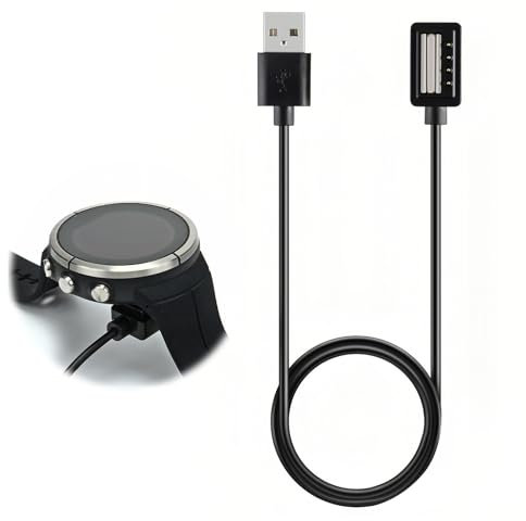 Chargeur USB pour Montres Suunto Spartan Ultra, Spartan Sport, Suunto 9, D5, EON Core - Câble de 100 cm avec Protection Contre Surtensions et Surintensités, Charge Rapide et Stable