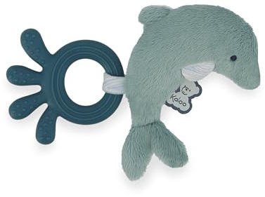 Kaloo - Silicone Baby Teether - Dolphin Shape - Teething Toy - Green - 18x12cm - from Birth - K211001