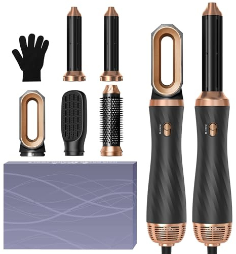 Airstyler 5 in 1 Hair Style Airbrush 5 in 1 Multi-Blow Dryer Brush Set with Curl, Straighten, Wavy, Smooth, Magic Styler for All Hair Types and Lengths