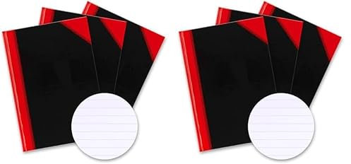 Bantex Notizbuch A4, liniert, 192 Seiten, 70 g/m², Hardcover, schwarz, 3 Stück (Packung mit 2)