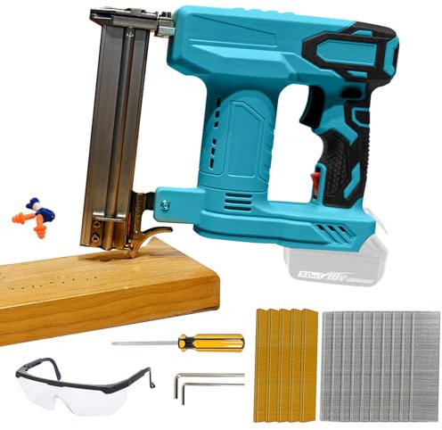 18GA Pistolet à clouer sans fil pour batterie Makita 18 V, agrafeuse électrique 2 en 1 avec 1000 clous et 500 agrafes pour menuiserie en bois