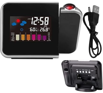 Genérico Reloj de proyección, Despertar de proyección: Despertador para la habitación de los niños, Despertador con proyección, Reloj de Techo, proyector de dormitorios