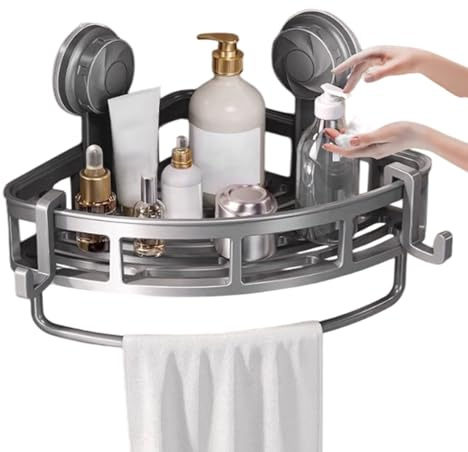 Sollee Estantes De Esquina Para Pared De Ducha | Estante Organizador con Ventosas para Baño - Portaobjetos Multifuncional con Escurridor de Ducha, Champú, Jabón, Toallas y Artículos de Aseo