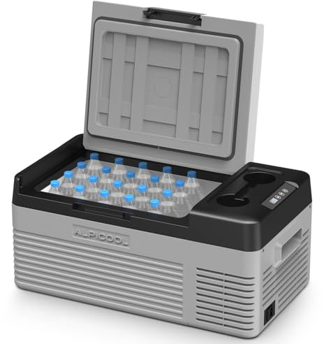 Alpicool 15L CL15 Kompressor Kühlbox Klein, 2026 NEU Kühlschrank Gefrierbox Tragbarer, Kühlbox 12V 230V Kompressor für Auto, Camping, Angeln, Fahrten, Boot, Reisemobil, -20℃-20℃