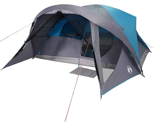 Tienda de campaña familiar Homelen impermeable azul 185T poliéster 305/455 x 370 x 185 cm 10,2 kg 6 personas tienda de campaña con puerto E para camping familiar