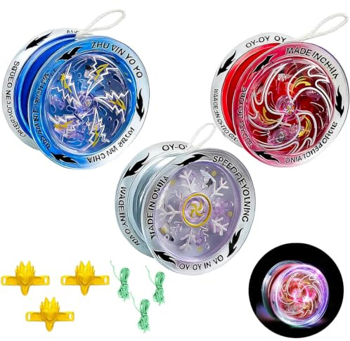 3Pcs Yoyo, Yoyos Professionnel, Yoyo de Loisir, Yoyos pour Débutants et Avancés, Répond Aux Besoins des Utilisateurs Débutants et Expérimentés, avec Corde Renforcée