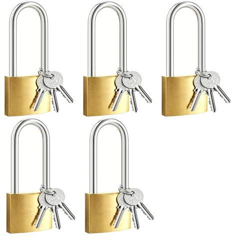 Candados con Llave de Latón, 32 mm, 5 Piezas