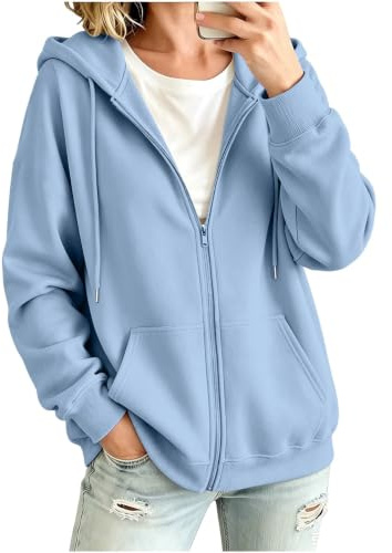 Hoodies For Women Uk Women's Jumpers Zip Up Jackets Ladies Sweatshirts | Women's Fleece Cardigans Winter Cozy Sweaters Fashion Sweatshirt No Hood Long Sleeve Coats Pockets Thermal Autumn Clothing