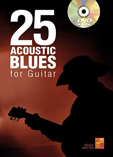 Guitar or Lute-25 akustisk Blues för gitarr gitarr bok + DVD