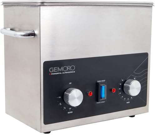 GemOro 3-Quart Ultrasonic Jewelry Cleaner | Heated Stainless Steel Personal Gentle Cleaner with Basket| Professional Performance Machine for Rings Watches Glasses Earrings (3QT)