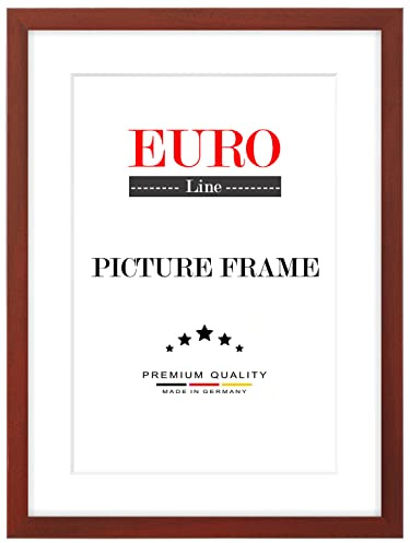 EUROLine35 Cornice foto in legno 53 x 38 cm su misura - colore: Rosso sfocato | taglia selezionabile | con vetro acrilico antiriflesso | cornici per foto | Manifesti | puzzle