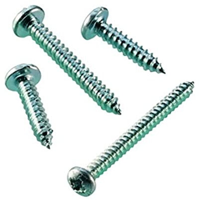 Merriway BH02634 (35 Pcs) Hardened Cross Head Pozi Pan Head Self Tapping Screw, 6 x 1 inch Bright Zinc Plated - Pack of 35 Pieces