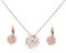 Crystalline Azuria Women 18ct Rose Gold Plated White Crystal Roses Flowers Necklace and Earrings Set for Women Wedding Party Bridal Bridesmaid Accessories