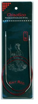 ChiaoGoo Circular Knitting Needle, Silver, Red, Size-US-6 (4mm)