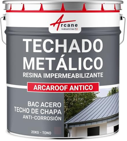 Produit d'étanchéité, toiture métallique, bac acier, peinture tôle, bardage, rouille, résistant à la corrosion et aux intempéries : Arcafilm antico - 20 kg Gris Orage - ARCANE INDUSTRIES