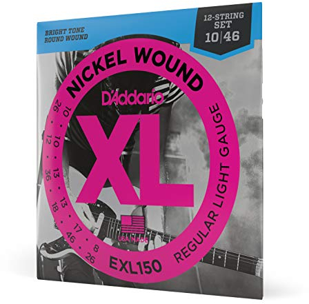 D'Addario EXL150 Nickel Wound E-Gitarrensaiten, 12-String, Regular Light, 10-46