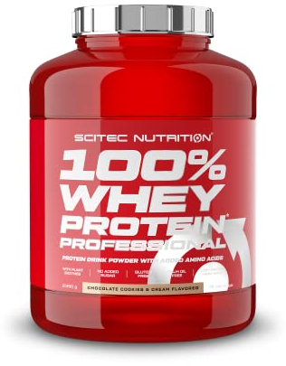 Scitec Nutrition 100% Whey Protein Professional - Potenziato con aminoacidi extra ed enzimi digestivi - Senza glutine - Senza olio di palma, 2.35 kg, Cioccolato e Cookies & Cream