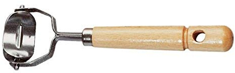 Eppicotispai EP-175 - Cortador ovalado de acero inoxidable con mango de madera de haya, color plateado