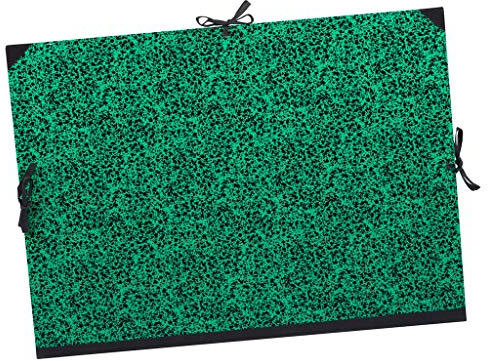 Lefranc Bourgeois 507001 Zeichenmappe / Skizzenmappe Annonay mit Bandverschluss und verstärkten Ecken für Dokumente, Zeichnungen in grün/schwarz -80x61cm